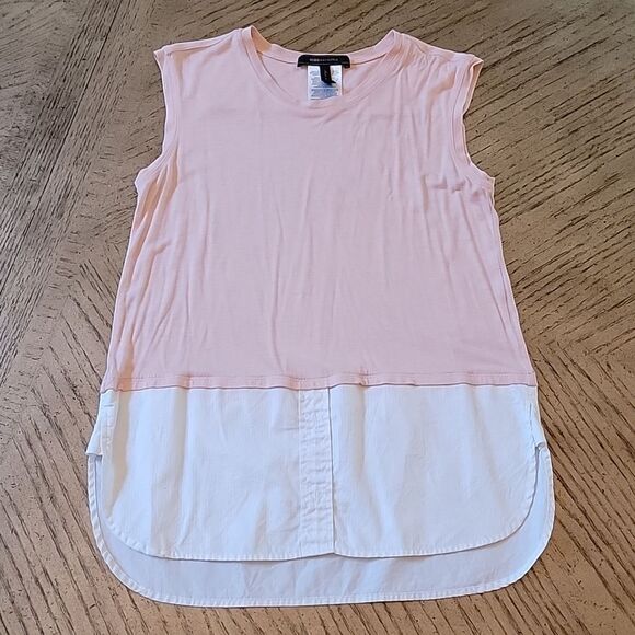 BCBGMAXAZRIA pink and white sleeveless top XXS fit a size S too - Picture 1 of 8